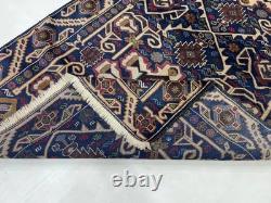 Tapis antique collectible unique 4x7 fait main teintures végétales laine