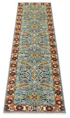Tapis de couloir vintage noué à la main 2'5 x 9'9, tapis oriental traditionnel en laine