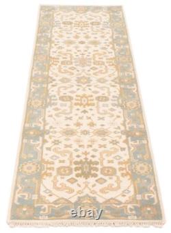Tapis de couloir vintage noué à la main de 2'8 x 9'10, tapis oriental traditionnel en laine
