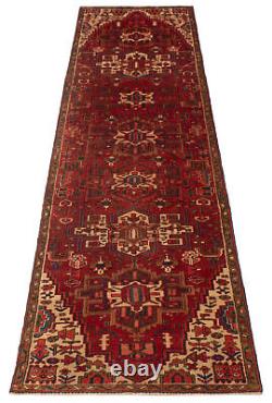 Tapis de laine traditionnel vintage noué à la main 3'1 x 12'5
