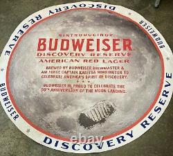 Tapis de sol Budweiser unique avec fond rond de la lune découverte de la bière de réserve