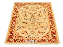 Tapis de sol en laine traditionnel à bordure noué à la main 3'10 x 6'1