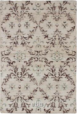 Tapis de sol traditionnel en laine noué à la main 4'0 x 5'11