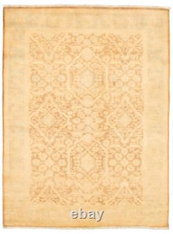 Tapis de zone en laine traditionnel à bordure noué à la main 6'1 x 8'4