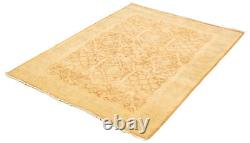 Tapis de zone en laine traditionnel à bordure noué à la main 6'1 x 8'4