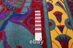 Tapis de zone traditionnel en laine avec bordure noué à la main 6'1 x 8'3