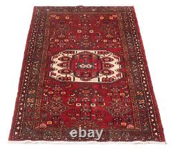 Tapis en laine à motifs traditionnels vintage noué à la main 3'8 x 6'7