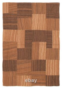Tapis en laine kilim traditionnel tissé à la main vintage 4'7 x 6'6