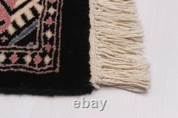 Tapis en laine traditionnel Peshawar Bokhara bordé de 3'0 x 5'1 noué à la main