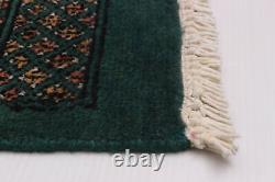 Tapis en laine traditionnel Peshawar Bokhara bordé, noué à la main 3'6 x 6'2
