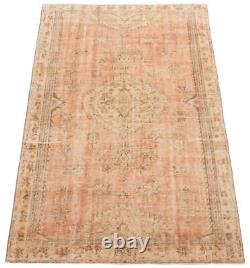 Tapis en laine traditionnel à bordure vintage noué à la main 4'5 x 7'1