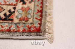 Tapis en laine traditionnel à motifs géométriques tissé à la main de style vintage, 2'0 x 6'4