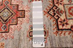 Tapis en laine traditionnel à motifs géométriques tissé à la main de style vintage, 2'0 x 6'4