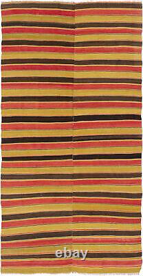 Tapis kilim vintage 4'10 x 9'7 en laine traditionnel tissé à la main