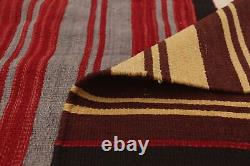 Tapis tissé à la main vintage 5'4 x 7'5 Tapis kilim traditionnel en laine