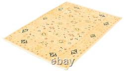 Tapis traditionnel à bordure nouée à la main 4'8 x 6'7 Tapis en laine