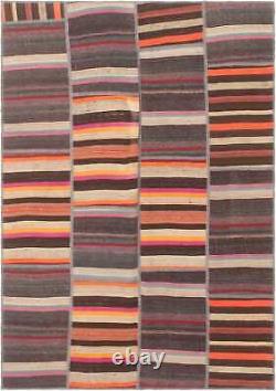 Tapis traditionnel en laine fait à la main vintage 5'6 x 7'9