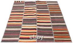 Tapis traditionnel en laine fait à la main vintage 5'6 x 7'9
