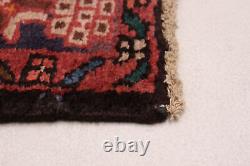 Tapis traditionnel en laine tissé à la main géométrique vintage 3'3 x 11'0