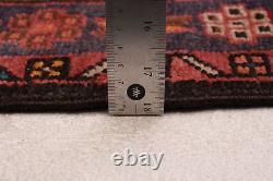Tapis traditionnel en laine tissé à la main géométrique vintage 3'3 x 11'0