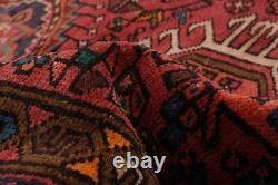 Tapis traditionnel en laine tissé à la main géométrique vintage 3'3 x 11'0