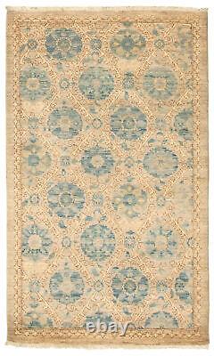Tapis traditionnel noué à la main 3'1 x 5'3 en lainerug de surface