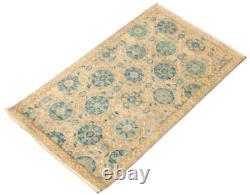 Tapis traditionnel noué à la main 3'1 x 5'3 en lainerug de surface