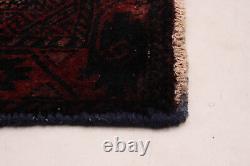 Tapis traditionnel vintage noué à la main 3'1 x 6'7 en laine