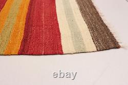 Tapis vintage en laine kilim tissé à la main 5'1 x 8'4 traditionnel
