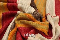 Tapis vintage en laine kilim tissé à la main 5'1 x 8'4 traditionnel