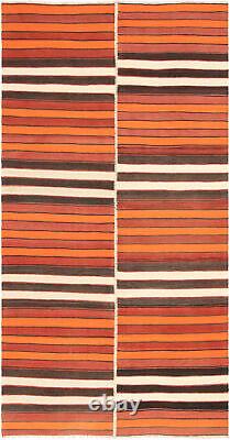 Tapis vintage en laine tissé à la main 5'11 x 11'3 Tapis kilim traditionnel