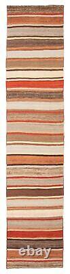 Tapis vintage tissé à la main 2'3 x 10'7 Tapis traditionnel en laine Kilim