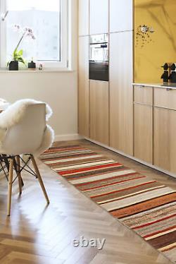 Tapis vintage tissé à la main 2'3 x 10'7 Tapis traditionnel en laine Kilim