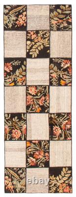 Tapis vintage tissé à la main 2'7 x 7'4 Tapis kilim traditionnel en laine