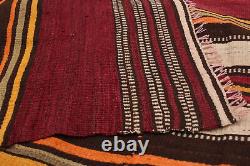 Tapis vintage tissé à la main 5'7 x 7'4 Tapis kilim en laine traditionnel