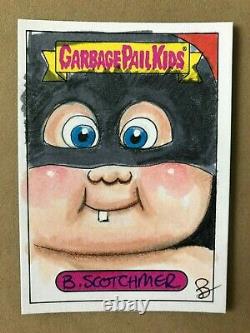 Topps Garbage Pail Kids Couleur Une Des Formes Sketch Max Axe/deadly Dudley Os4