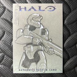 Topps Halo 2007 Master Chief Fabbri Sketch Card One-of-a-kind Art Microsoft Xbox
