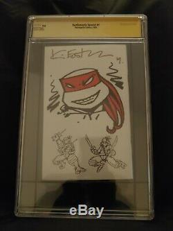 Turtlemania Spécial # 1 Cgc Ss 9.4 Kevin Eastman Signature One-of-a-kind Sketch
