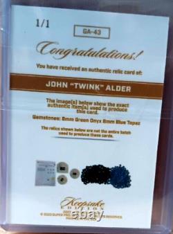 UNIQUE 2024 SOUVENIR #1/1 JOHN TWINK ALDER AUTOGRAPHE DUAL GEM CUT