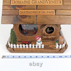 UNIQUE Crate de Vin Européen Ancien Cottage Cabine Hivernale Diorama Éclairé