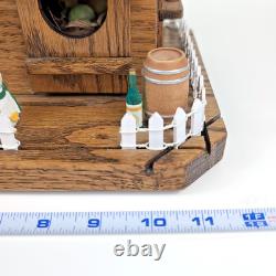 UNIQUE Crate de Vin Européen Ancien Cottage Cabine Hivernale Diorama Éclairé