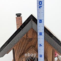 UNIQUE Crate de Vin Européen Ancien Cottage Cabine Hivernale Diorama Éclairé