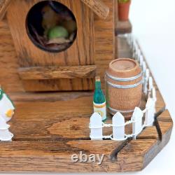 UNIQUE Crate de Vin Européen Ancien Cottage Cabine Hivernale Diorama Éclairé