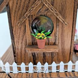 UNIQUE Crate de Vin Européen Ancien Cottage Cabine Hivernale Diorama Éclairé