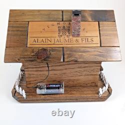 UNIQUE Crate de Vin Européen Ancien Cottage Cabine Hivernale Diorama Éclairé