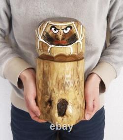 UNIQUE EN SON GENRE ! Statue de Daruma Sasano-ittobori japonaise sculptée à la main par Kanpu Toda UNIQUE EN SON GENRE ! Statue de Daruma Sasano-ittobori japonaise sculptée à la main par Kanpu Toda