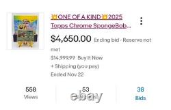 UNIQUE ? Superfractor 1/1 #60 SpongeBob Mussel Beach Topps Chrome 2025