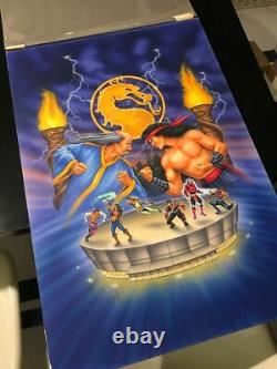 Un D'un Genre Rare 1995 Mortal Kombat Vintage Original Art Painting