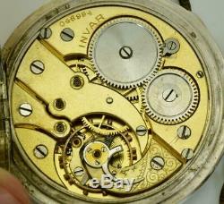Un D'une Sorte Antique Art Nouveau Argent Invar & Nielle Chronometer Montre De Poche