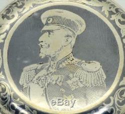 Un De L'argent Et Nielle Montre D'un Sorte Première Guerre Mondiale Officier Militaire Bulgare. Prix ​​par Le Roi